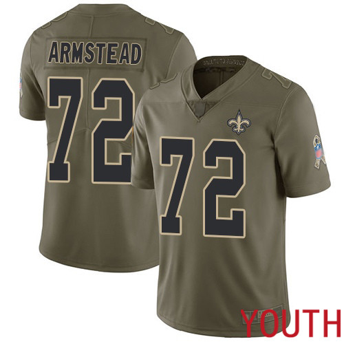 New Orleans Saints Limited Olive Youth Terron Armstead Jersey NFL Football 72 2017 Salute to Service Jersey